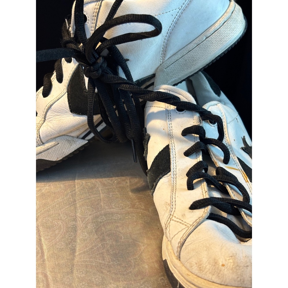 Converse All Star Low Top White Black Leather Sneakers Mens 10 15677